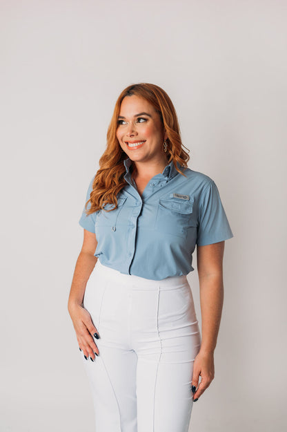 AC Women's Short Sleeve Shirt-Blue