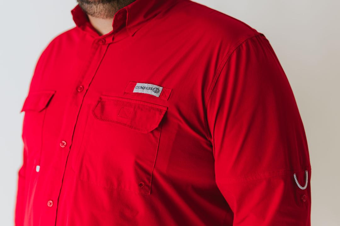 Men's Long Sleeve Shirt-Red